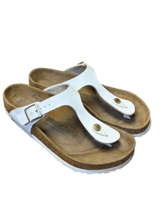 Birkenstock Shoes - Birkenstock Gizeh Thong Sandal White Patent Leather Women's Size 7 38
